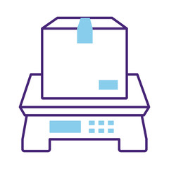box carton in digital balance delivery service line style