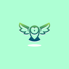Creative Pin Owl Logo - Icon