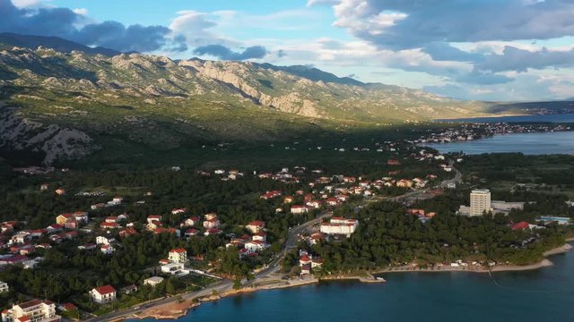 Starigrad Paklenica National Park in South Velebit Mountain, Croatia - Aerial Drone Panoramic View
