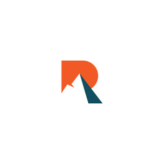Logo of R with rock mountain shaped
