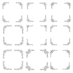 Classic Vitage Wedding Vector Ornaments frames Separator elements for Classic Vintage Wedding Invitation Hand Drawn Doodle