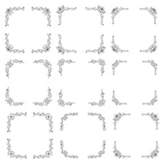 Classic Vitage Wedding Vector Ornaments frames Separator elements for Classic Vintage Wedding Invitation Hand Drawn Doodle