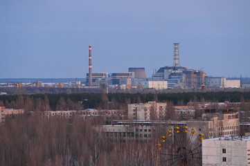 Obraz premium Ghost town Pripyat in Chernobyl zone