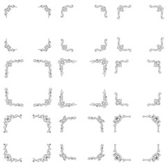 Classic Vitage Wedding Vector Ornaments frames Separator elements for Classic Vintage Wedding Invitation Hand Drawn Doodle