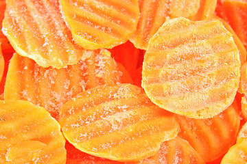 frozen carrots background