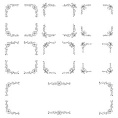 Classic Vitage Wedding Vector Ornaments frames Separator elements for Classic Vintage Wedding Invitation Hand Drawn Doodle