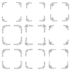 Classic Vitage Wedding Vector Ornaments frames Separator elements for Classic Vintage Wedding Invitation Hand Drawn Doodle