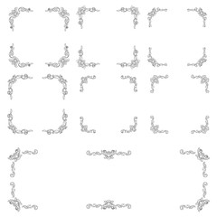 Obraz premium Classic Vitage Wedding Vector Ornaments frames Separator elements for Classic Vintage Wedding Invitation Hand Drawn Doodle