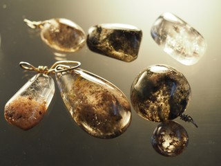 Various Lodolite Pendants in Studio Environment