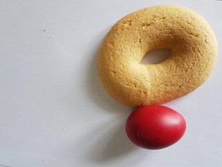 buns for easter round isolated in white background greece
