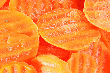 frozen carrots background