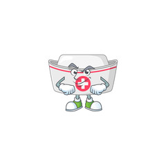 Fototapeta premium Nurse hat mascot design style with grinning face