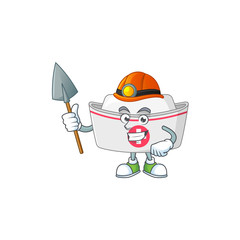 cartoon character design of nurse hat work as a miner