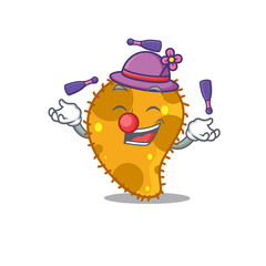 An attractive pseudomonas cartoon design style playing juggling