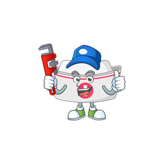 Mascot design concept of nurse hat work as smart Plumber