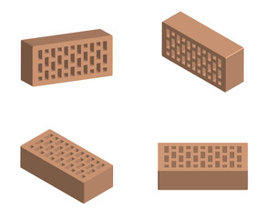 building bricks in a realistic design. Isolated vector on white background