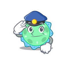 Police officer mascot design of pseudomonas aeruginosa wearing a hat