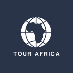 WORLD SYMBOL LOGO WITH AFRICAN MAP WITH NEGATIVE SPACES