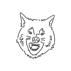 Fototapeta premium Wolf line icon. Isolated on white background