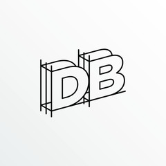 Initial Letter DB with Architecture Graphic Logo Design