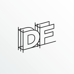 Initial Letter DF with Architecture Graphic Logo Design
