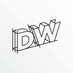 Initial Letter DW with Architecture Graphic Logo Design