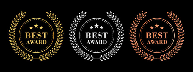 Obraz premium Golden, Silver, and Bronze Award