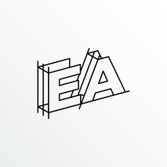 Initial Letter EA with Architecture Graphic Logo Design