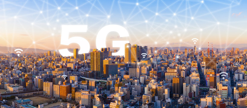 new generation of 5G telecommunication network concept 