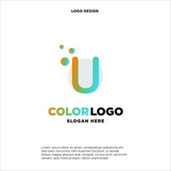 U letter logo, business logo design, vector icon.