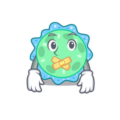 Pseudomonas aeruginosa cartoon character style with mysterious silent gesture
