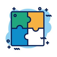 puzzle pieces detail style icon