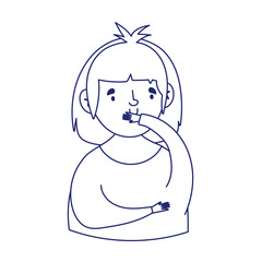 Obraz premium covid 19 coronavirus, man cover mouth prevention, icon white background