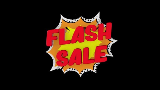 Sale word concept, FLASH SALE, for shopping, sales, advertising, discounts and promotion, comics looks. (alpha channel)