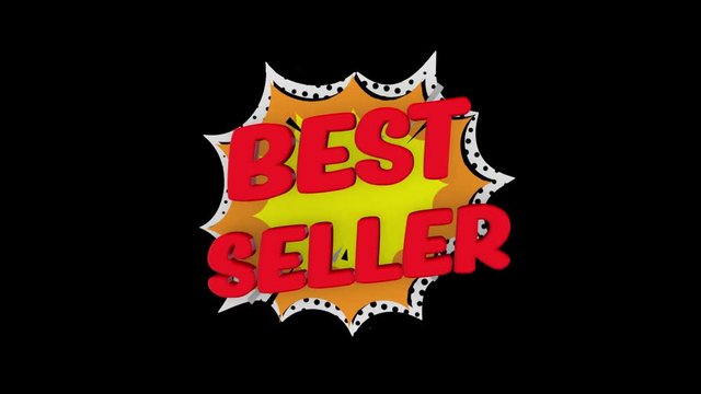 Sale word concept, BEST SELLER, for shopping, sales, advertising, discounts and promotion, comics looks. (alpha channel)