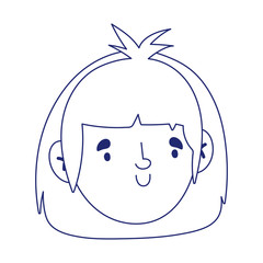 young man face character, isolated icon white background