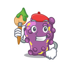 A creative shigella artist mascot design style paint with a brush