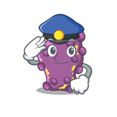 Police officer mascot design of shigella wearing a hat