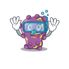Shigella mascot design concept wearing diving glasses