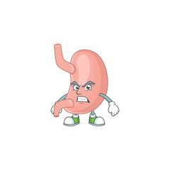 Mascot design style of stomach with angry face