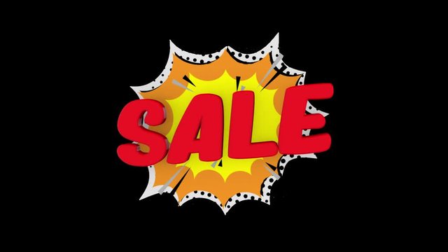 Sale word concept, SALE, for shopping, sales, advertising, discounts and promotion, comics looks. (alpha channel)