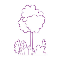 tree bushes foliage nature isolated icon white background