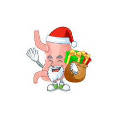 Santa stomach Cartoon character design with sacks of gifts