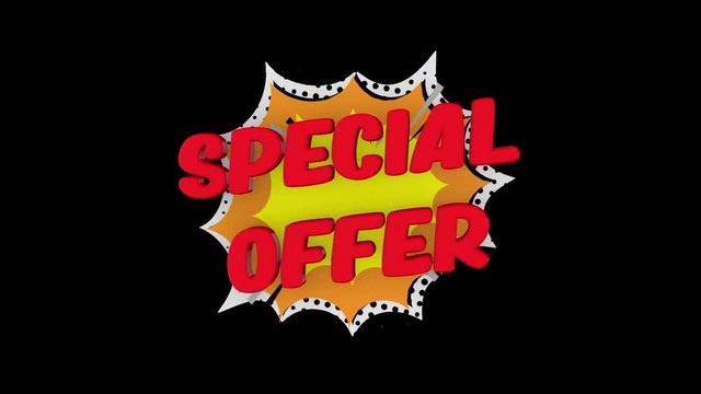 Sale word concept, SPECIAL OFFER, for shopping, sales, advertising, discounts and promotion, comics looks. (alpha channel)