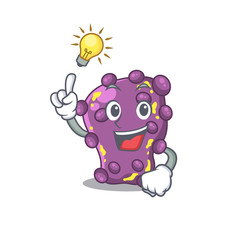Mascot character design of shigella with has an idea smart gesture