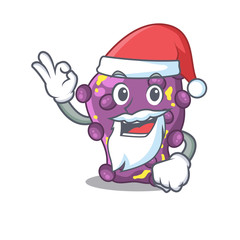 Shigella Santa cartoon character with cute ok finger
