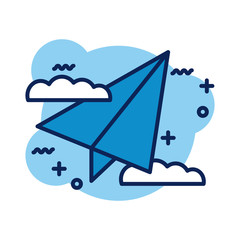 paper airplane detail style icon