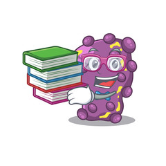 A diligent student in shigella mascot design concept with books