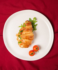 croissant with smoked salmon and cream cheese