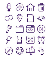 bundle of user interface set icons